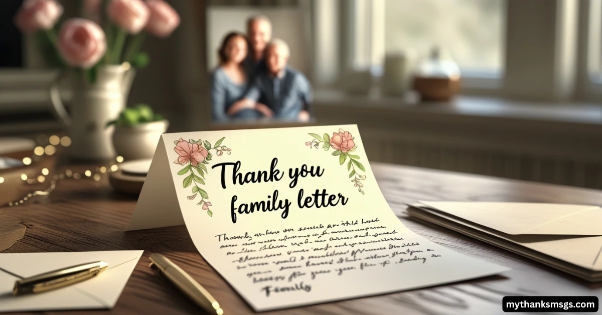 Sample Thank You Family Letter Example