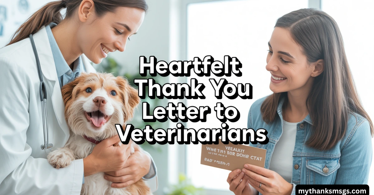 Heartfelt Thank You letter to Veterinarians