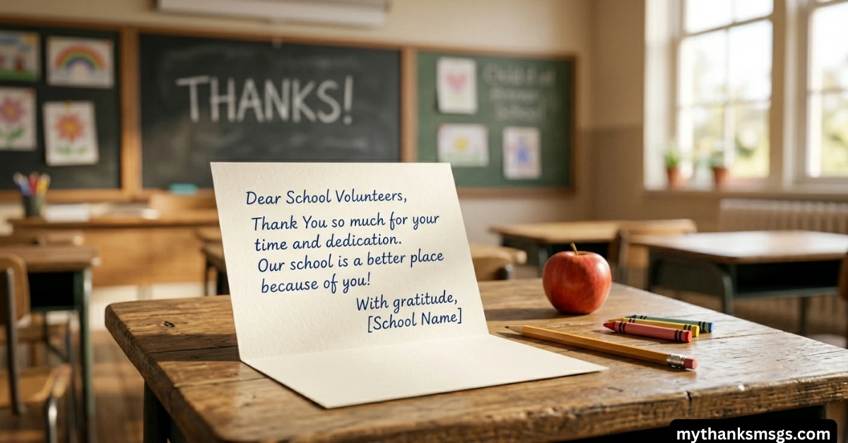 Your support has created a positive impact for many people.
We appreciate your dedication to helping others.
Thank You Messages for School Volunteers