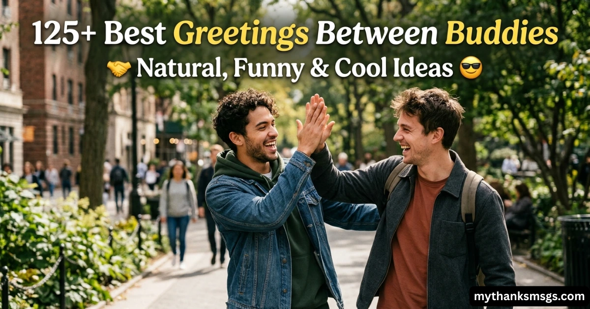 125+ Best Greetings Between Buddies (Natural, Funny & Cool Ideas)