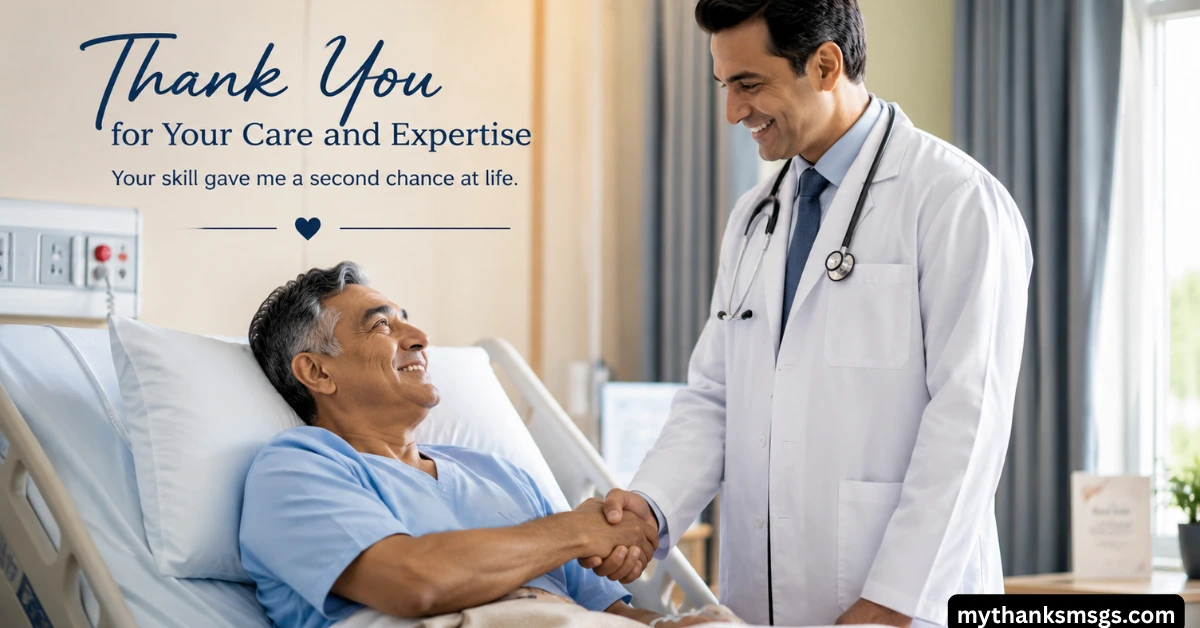 General Short Thank You Message for Doctor After Surgery