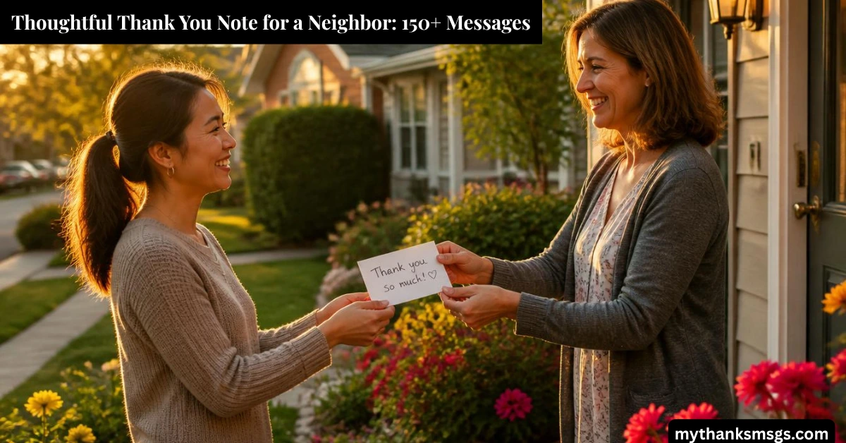 Thoughtful Thank You Note for a Neighbor: 150+ Messages
