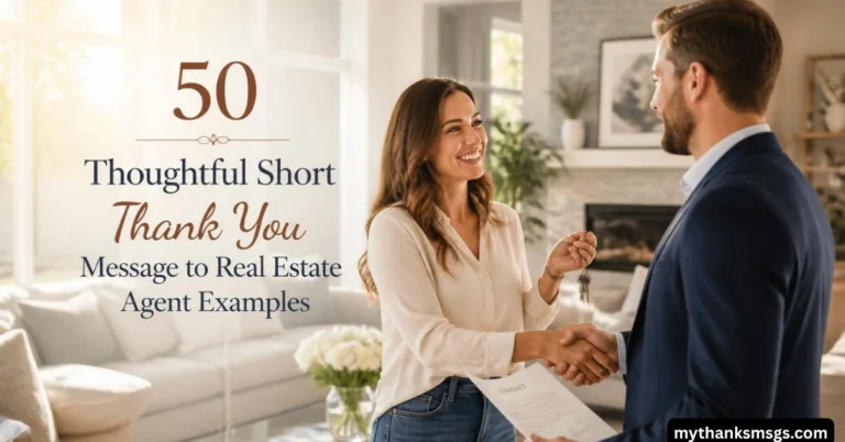 50 Thoughtful Short Thank You Message to Real Estate Agent Examples