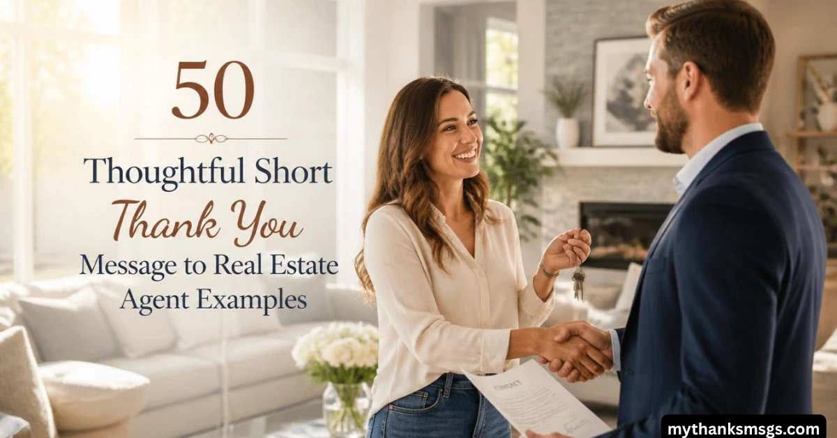 50 Thoughtful Short Thank You Message to Real Estate Agent Examples