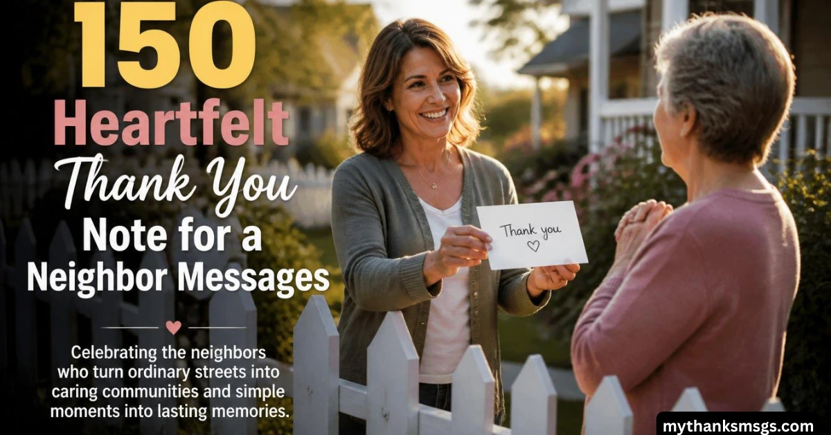 150 Heartfelt Thank You Note for a Neighbor Messages