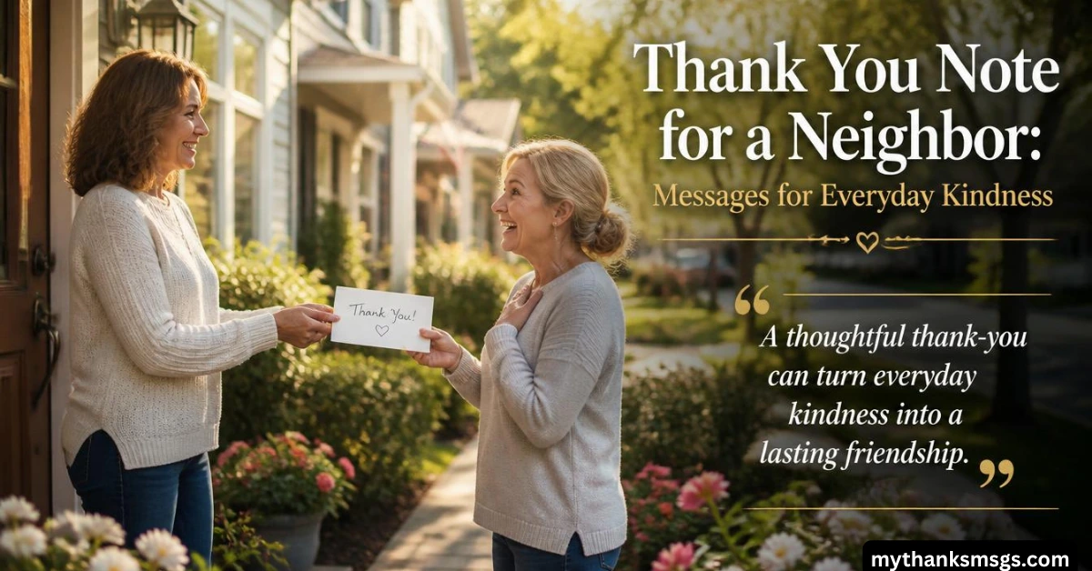 Thank You Note for a Neighbor Messages for Everyday Kindness
