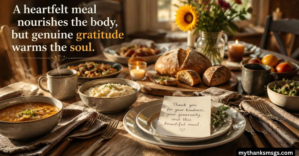 Thank You Notes for Food and Meals