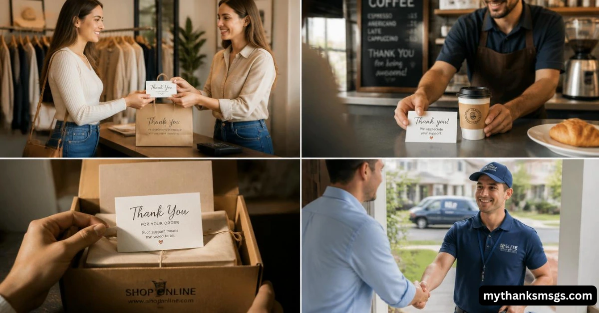 Short Thank You Message to Customer for Purchase Examples by Business Type