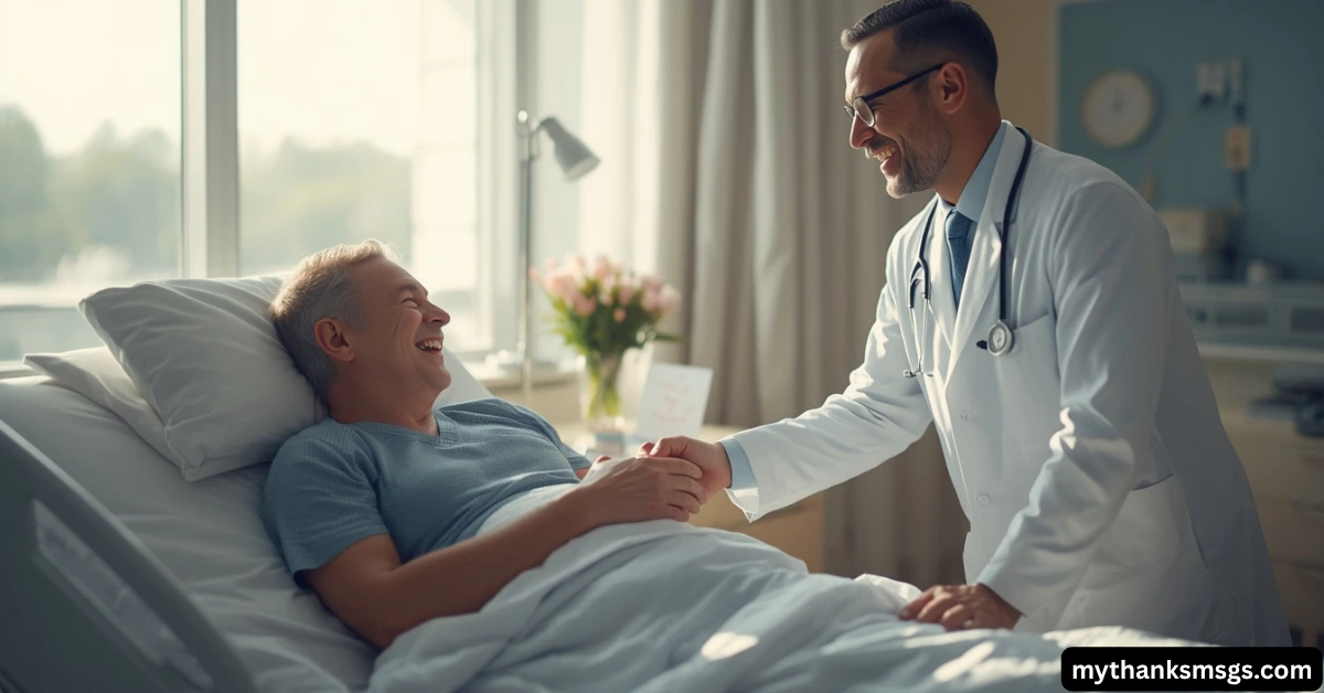Short Thank You Message for Doctor After Surgery Examples