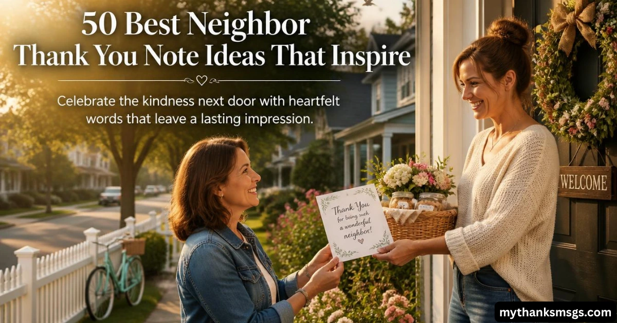 50 Best Neighbor Thank You Note Ideas That Inspire