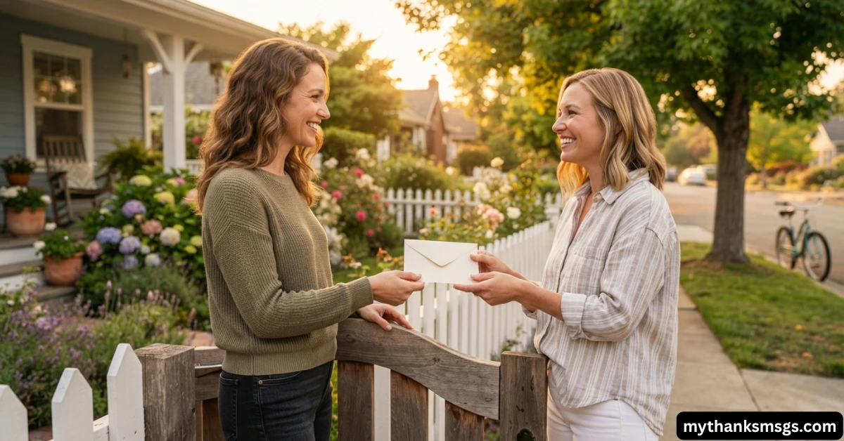 Heartfelt Thank You Note to Neighbor Examples