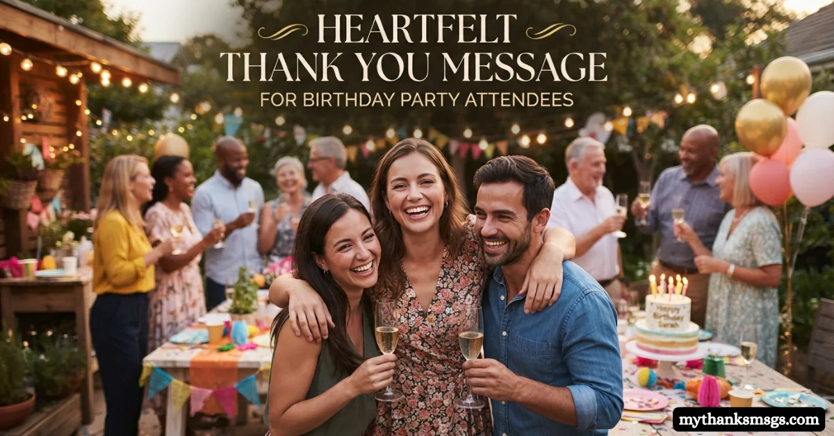 Heartfelt Thank You Message for Birthday Party Attendees