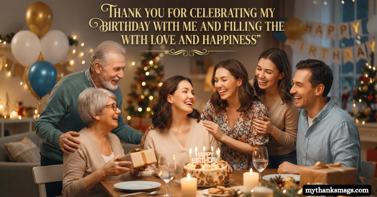 For a Family Member. Thank you for celebrating my birthday with me and filling the day with love and happiness.
